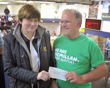 Sue McKeen with a representative from MacMillan Cancer Support