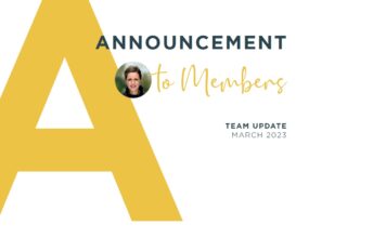 Announcement to Members – Team update