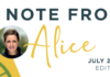 A NOTE FROM ALICE – JULY 2023